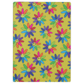 レトロヒッピーカラフル微笑み花模様 クリップボード (裏面)