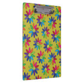 レトロヒッピーカラフル微笑み花模様 クリップボード (右)