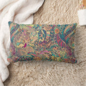 レトロヒッピーカラフル:腰枕 ランバークッション (ブランケット)