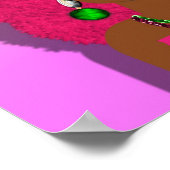 レトロヒッピーサイケデリックディスコディーバピンクアフロガール ポスター (角)