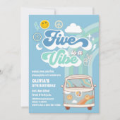 レトロヒッピーバースデーパーティー招待状 招待状 (正面)