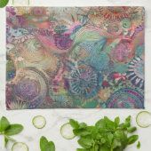 レトロヒッピーファンタジーキッチンタオル キッチンタオル (折り畳み)