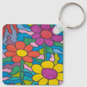 レトロヒッピーフラワーアート  キーホルダー (裏面)