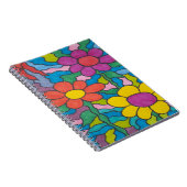 レトロヒッピーフラワーアート  ノートブック (右側)