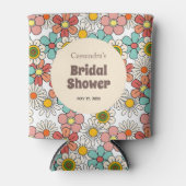 レトロヒッピーフラワーウェディングシャワー 缶クーラー (正面)