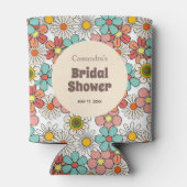 レトロヒッピーフラワーウェディングシャワー 缶クーラー (裏面)