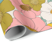 レトロヒッピーフローラ誕生日 ラッピングペーパー (ロールコーナー)