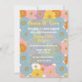 レトロヒッピーフローラ誕生日 招待状 (正面)