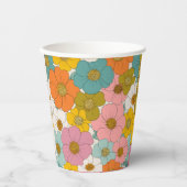 レトロヒッピーフローラ誕生日 紙コップ (正面)