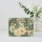 レトロヒッピーボヘミアンの夏のデイジーウェディング 案内ポストカード (スタンド正面)