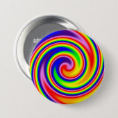 レトロヒッピーレインボーカラーズソフトフォーカススパイラル 缶バッジ (正面&裏面)