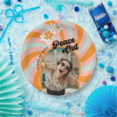 レトロヒッピー写真卒業 ペーパープレート (パーティー)