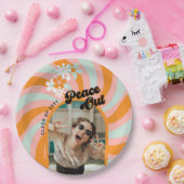 レトロヒッピー写真卒業 ペーパープレート (パーティー)