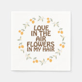 レトロヒッピー前向き引用文 スタンダードカクテルナプキン (正面)