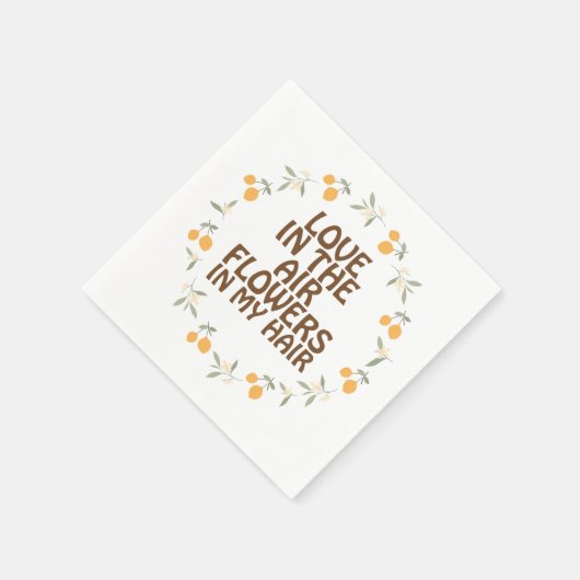 レトロヒッピー前向き引用文 スタンダードカクテルナプキン (角)