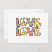 レトロヒッピー愛 ポストカード (正面/裏面)