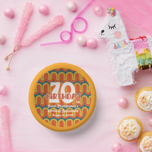 レトロヒッピー抽象芸術1960年代70誕生日 ペーパーボウル (パーティー)