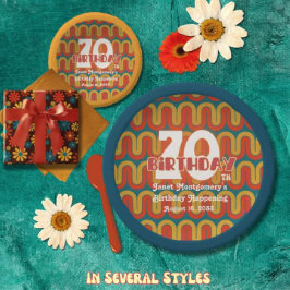 レトロヒッピー抽象芸術1960年代70誕生日 ペーパーボウル