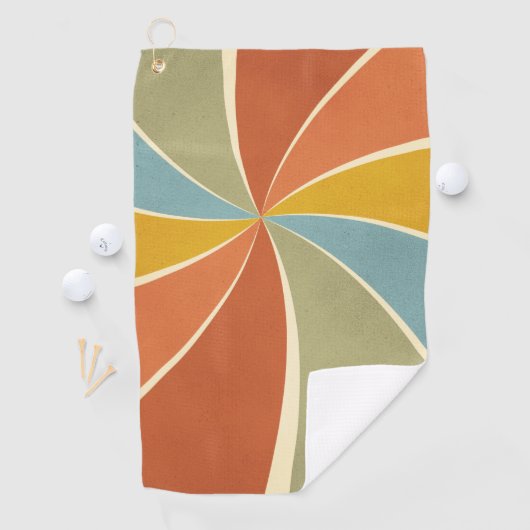 レトロヒッピー混合絵を描スタイル渦巻模様 ゴルフタオル (インサイチュ)