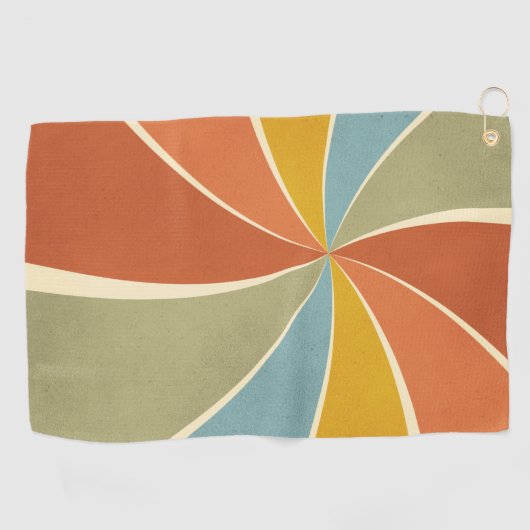 レトロヒッピー混合絵を描スタイル渦巻模様 ゴルフタオル (横)