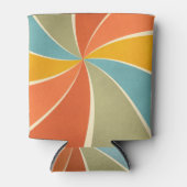 レトロヒッピー混合絵を描スタイル渦巻模様 缶クーラー (正面)