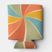 レトロヒッピー混合絵を描スタイル渦巻模様 缶クーラー (裏面)