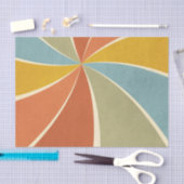 レトロヒッピー混合絵を描スタイル渦巻模様 薄葉紙 (クラフト)