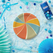 レトロヒッピー混絵を描合スタイル旋回パターン ペーパープレート (パーティー)