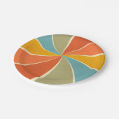 レトロヒッピー混絵を描合スタイル旋回パターン ペーパープレート (アングル)