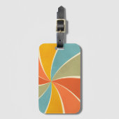 レトロヒッピー混絵を描合スタイル旋回パターン ラゲッジタグ (正面縦)