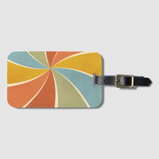 レトロヒッピー混絵を描合スタイル旋回パターン ラゲッジタグ (正面横)