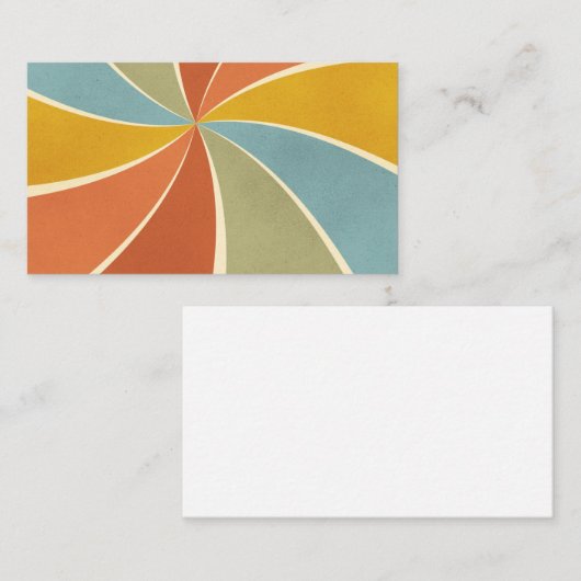 レトロヒッピー混絵を描合スタイル旋回パターン 名刺 (正面/裏面)