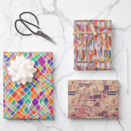 レトロヒッピー自然主義者(nudist)抽象芸術ノスタルジック ラッピングペーパーシート