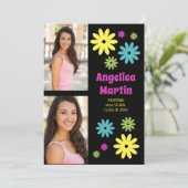 レトロヒッピー花2写真卒業 案内状 (スタンド正面)