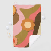 レトロヒッピー花 ゴルフタオル (インサイチュ)