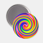 レトロヒッピー虹の色ソフトフォーカススパイラル マグネット (正面/裏面)