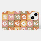 レトロヒッピー1960s 1970sデイジーフローラピンクオレンジ Case-Mate iPhoneケース (裏面 (横))