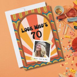 レトロヒッピー60の写真70誕生日 招待状