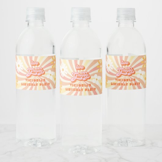 レトロヒッピー70の60の2つのGroovy誕生日パーティー ペットボトルラベル (ボトル)