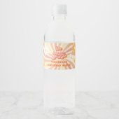 レトロヒッピー70の60の2つのGroovy誕生日パーティー ペットボトルラベル (正面)