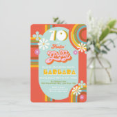 レトロヒッピー70の60のGroovy誕生日パーティー 招待状 (スタンド正面)