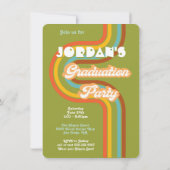 レトロヒッピー70年代60年代の卒業写真 招待状 (裏面)