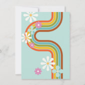 レトロヒッピー70年代60年代のGroovy Baby Shower 招待状 (裏面)