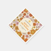 レトロヒッピー70s花柄ピックボールパーティー スタンダードカクテルナプキン (角)