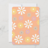 レトロヒッピー70's 60'sレインボーデイジーベビーシャワー 招待状 (裏面)