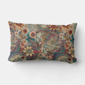 レトロヒッピー：ゴールデンガーデンアクセント枕 ランバークッション (裏面)