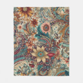 レトロヒッピー:ゴールデンガーデン フリースブランケット (正面)