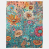 レトロヒッピー：サンライズガーデンブランケット フリースブランケット (正面)