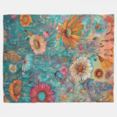 レトロヒッピー：サンライズガーデンブランケット フリースブランケット (正面(横))