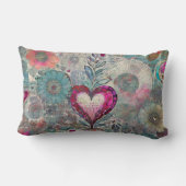 レトロヒッピー:ピンクハート腰枕 ランバークッション (裏面)
